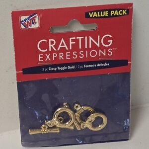 Gold Clasp Toggle Gold Tone Set Of 3